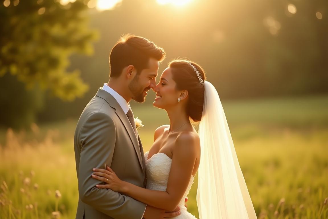 Mariage romantique photographié en extérieur par Lumière Capture Studio.