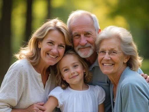 Portrait de famille en lumière naturelle.
